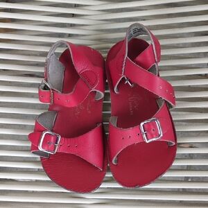 Salt Water Sandals by Hoy Bright Red Kids Buckle Sandals